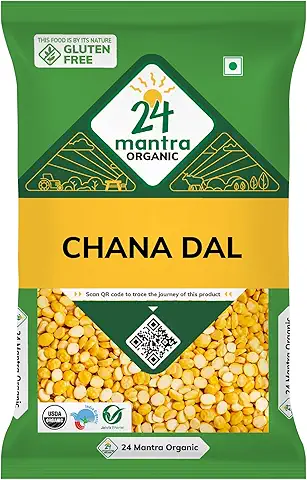 24 Mantra Organic Unpolished Bengalgram/Kandi pappu/Chana Dal - 500g
