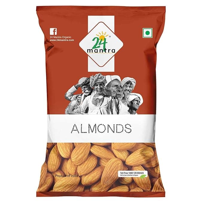 24 Mantra Organic Premium Almonds 100g