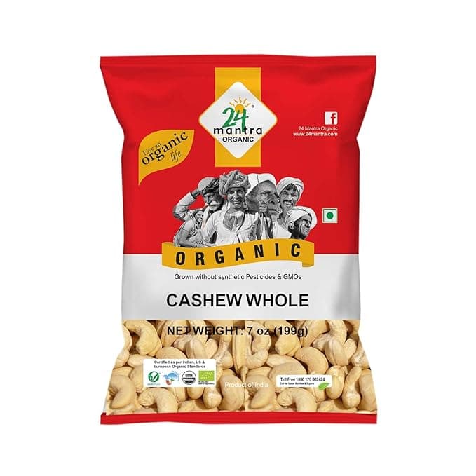 24 Mantra Organic Cashew Whole/Kaju - 100gms