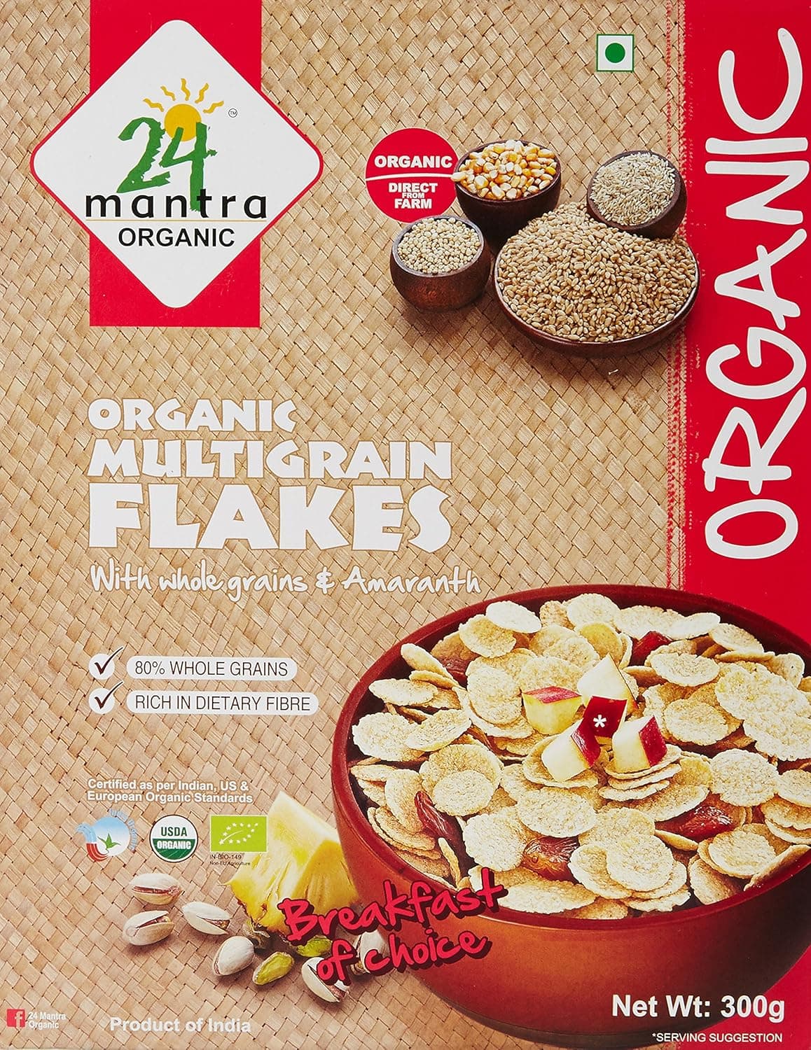 24 Mantra Organic Multigrain Flakes - 300 GMS