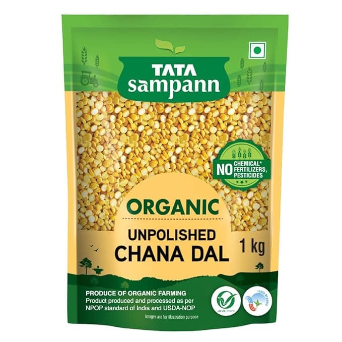 Tata Sampann Organic Unpolished Chana Dal, 1kg