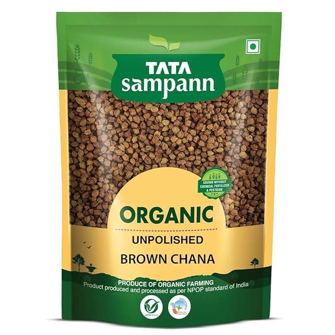 Tata Sampann Organic Unpolished Brown (Kala) Chana, 500 g