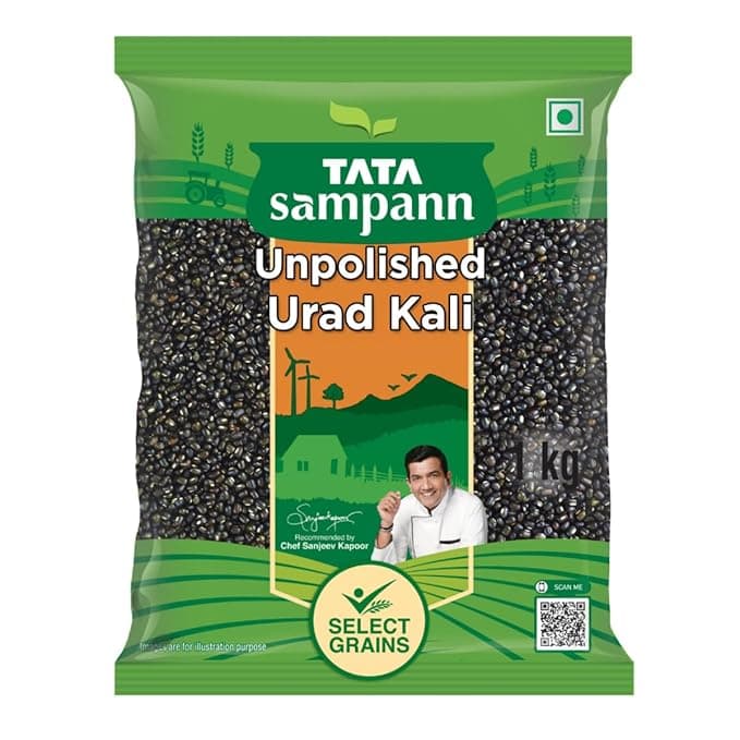 Tata Sampann Unpolished Urad Kali, 1kg
