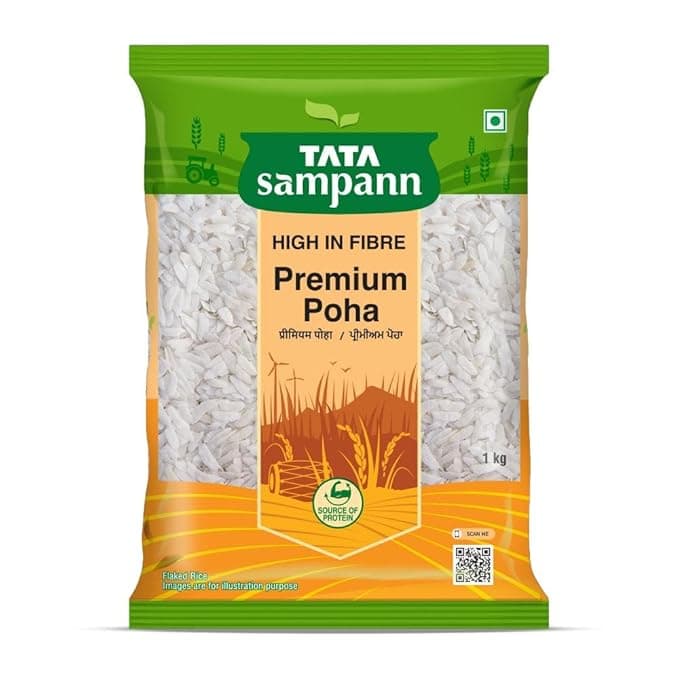 Tata Sampann, High in Fibre Premium Poha(Thick), 1kg