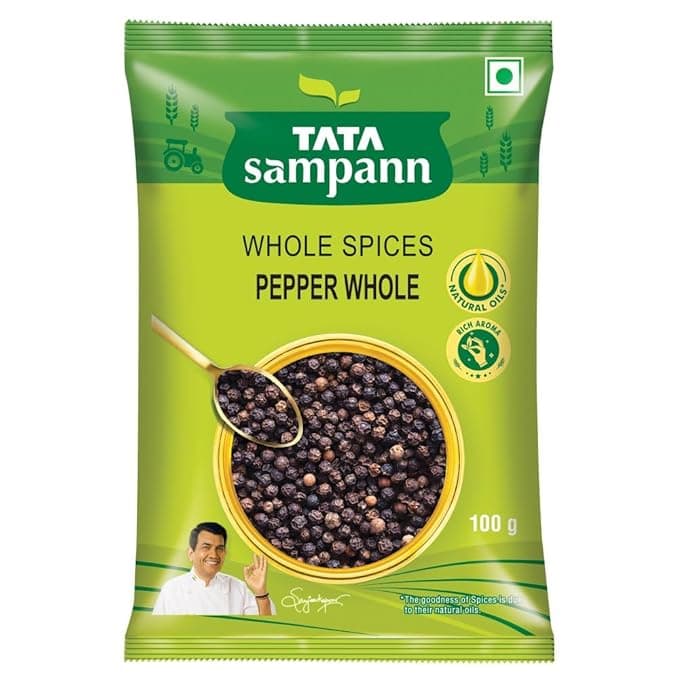 Tata Sampann Black Pepper Whole, 100g