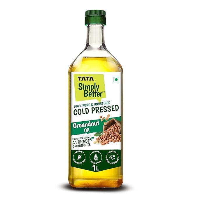 Tata Simply Better Pure & Unrefined Cold Pressed Groundnut (Peanut) Oil 1Lit