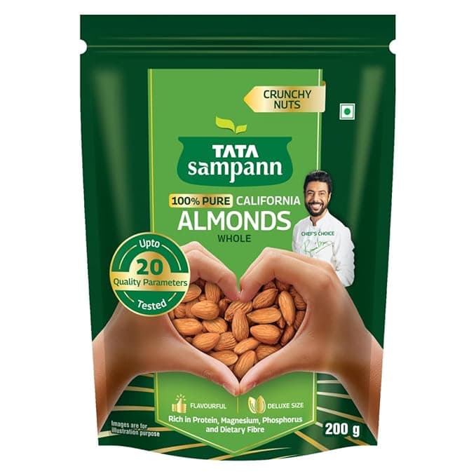 Tata Sampann Pure California Almonds/Badam Whole, 200g