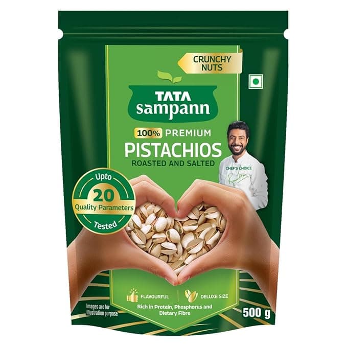 Tata Sampann Pistachios Roasted & Salted, Pista, 500g