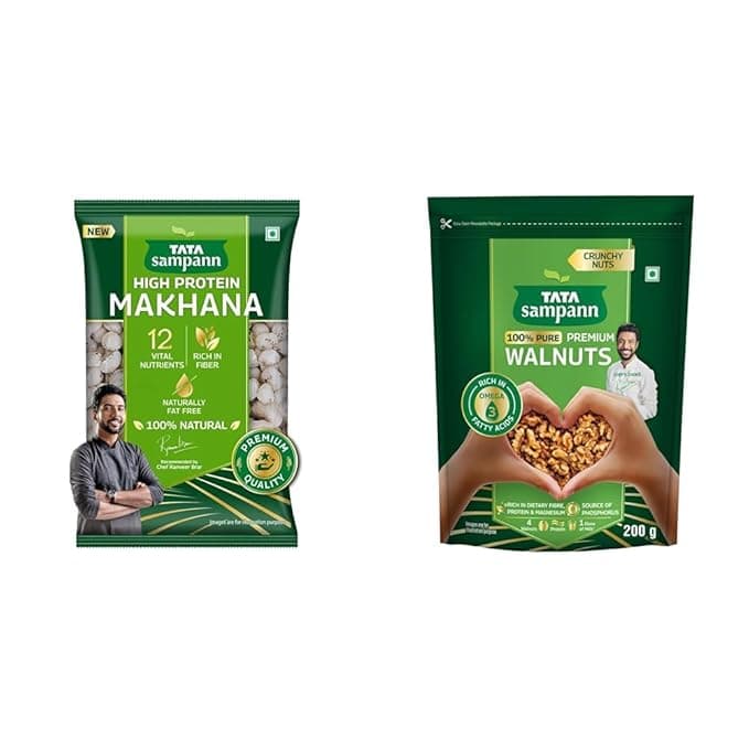 Tata Sampann, Natural High Protein Makhana, 200g + Tata Sampann Pure Walnuts/Akhrot, 200g