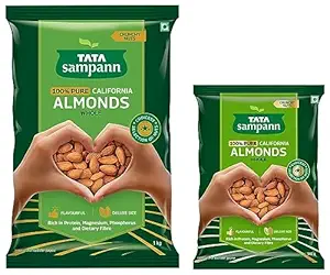 Tata Sampann Pure California Almonds Whole | 1kg Value Pack & Tata Sampann Pure California Almonds Whole & Dry Fruits | 500g