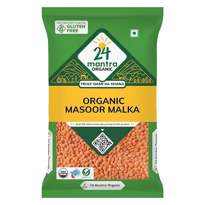 24 Mantra Organic Masoor Malka Dal, 500g