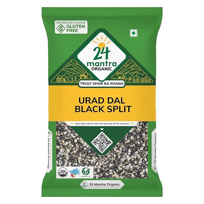24 Mantra Organic Unpolished Urad Dal Black Split- 500gms